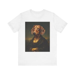 Mona Weena T-Shirt | Funny Dachshund Mona Lisa Parody Tee | Da Vinci Art Spoof