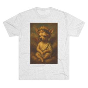 “Cherub Chihuahua” Funny Renaissance Art Parody T-Shirt | Cute Angel Dog Tee | Whimsical Pet Lover Shirt (Next Level Tri-Blend)